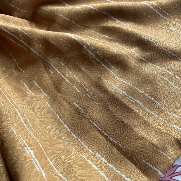 Diarrablu Leer High Rise Pull On Satin Palazzo Wide Leg Pants Gold Large Boho - Picture 4 of 10